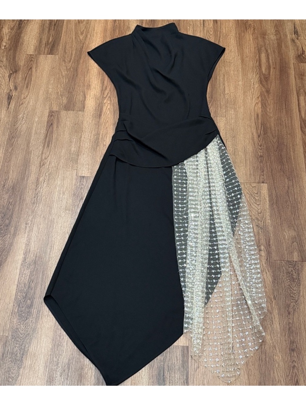 STAUD Effie Dress In Black Stardust - Picture 4 of 8
